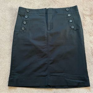 Gap Stretch Button Detail Back Slit Knee Length Skirt with Pockets
